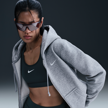 Mikina Nike Sportswear Phoenix Fleece Full-Zip Hoodie Šedá | HJ0995-063, 1