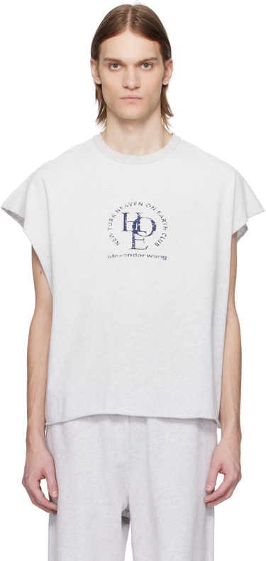 Tričko Alexander Wang Alexander Wang Distressed Logo Oversized Muscle T-Shirt Šedá | UCC2251809, 0