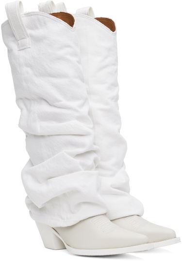 Oblečenie R13 R13 Mid Cowboy Denim Sleeve Boots Biela | R13S0107-WHT, 3