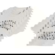 Anine Bing Johnny Cropped T-Shirt, Size Large