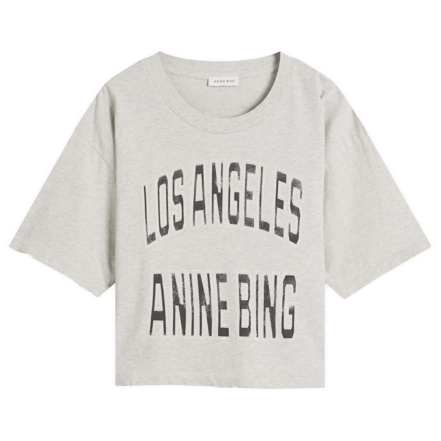 Crop Top Anine Bing Anine Bing Johnny Cropped T-Shirt, Size Large Šedá | A-08-11449-GRY1, 0