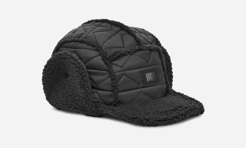 Black Fluff Trapper Hat