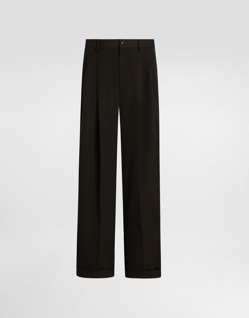 Nohavice Dolce & Gabbana Wool Gabardine Trousers Čierna | GP17DTFU21EN0000_1