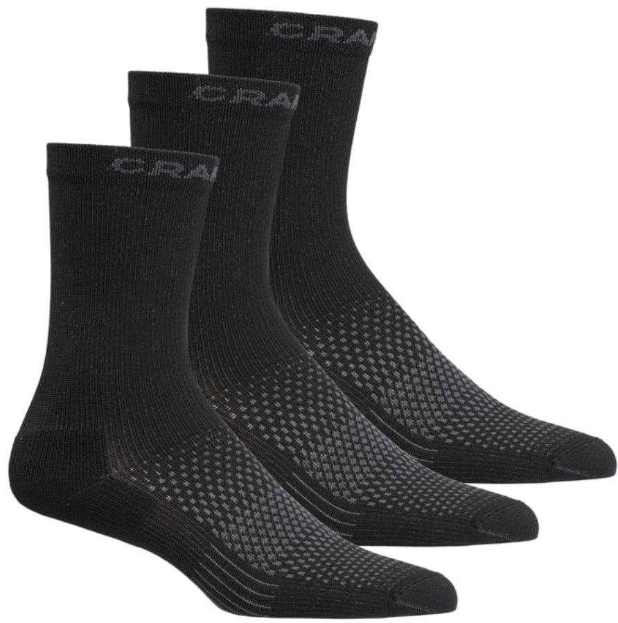 Ponožky Craft Craft Core Dry High Socks (3-Pack) Čierna | 1916100-999000, 0