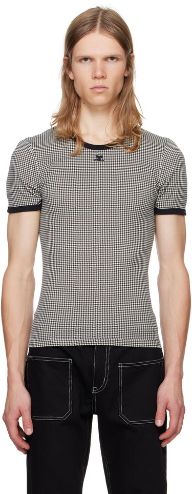 Tričko Courrèges Courrèges Houndstooth Print T-Shirt Biela | 324JTS020JS0167, 0