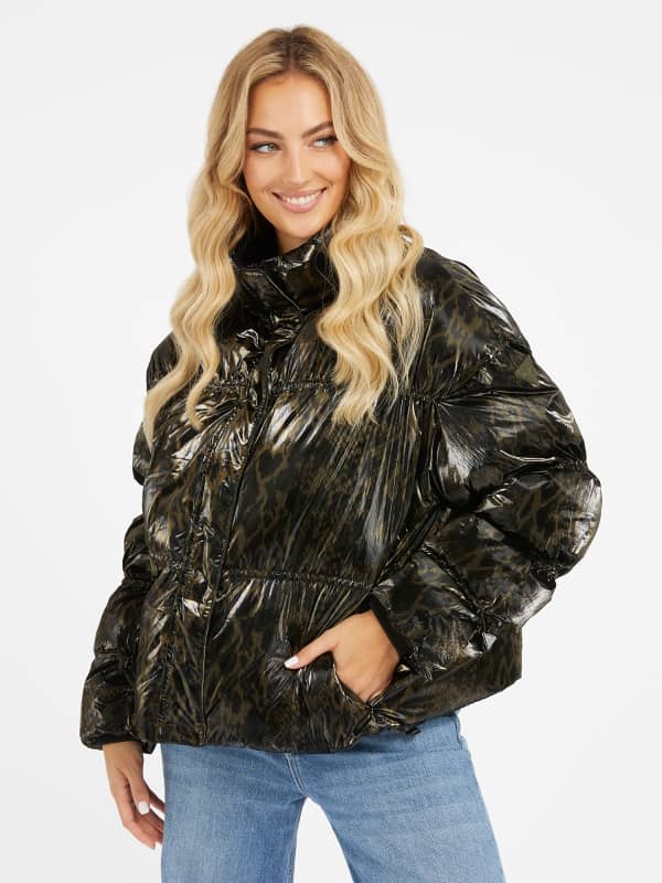 Prešívaná bunda GUESS Phyton Print Čierna | W3BL29WFQX0, 0