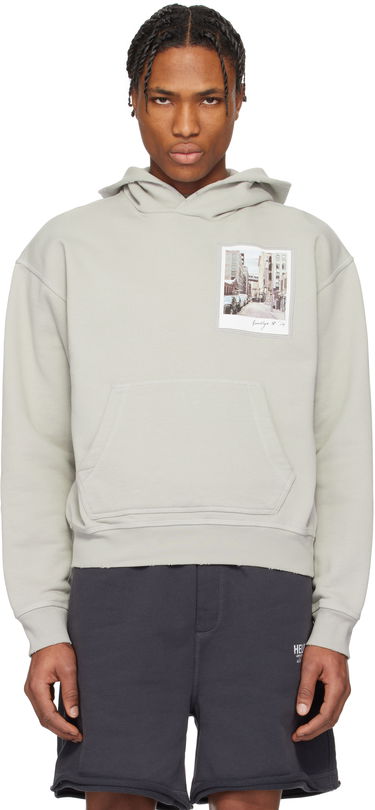 Mikina Helmut Lang Helmut Lang Brooklyn Postcard Hoodie Šedá | O10HM520, 0