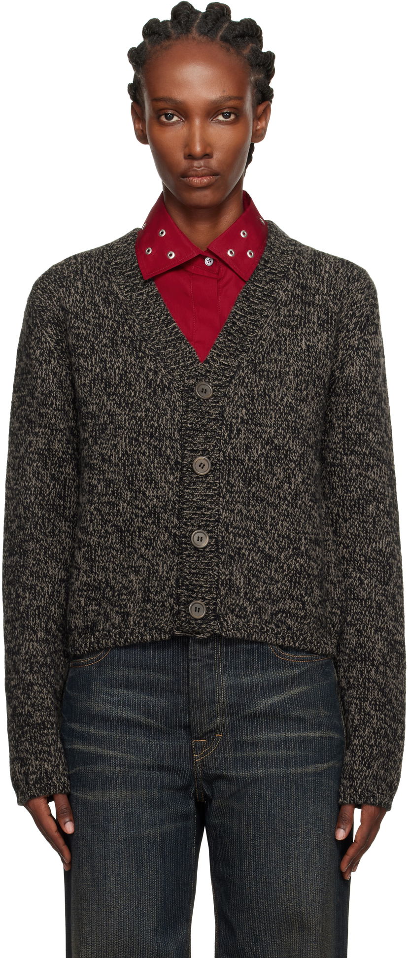 Sveter OUR LEGACY Our Legacy Academy Knit Cardigan Šedá | W4253AB
