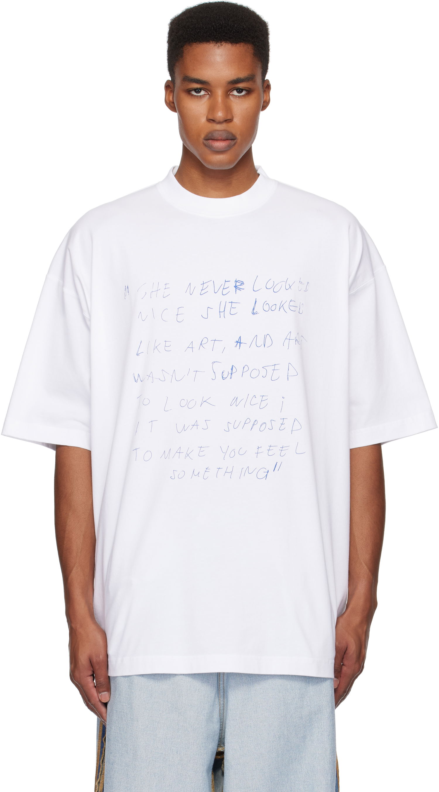 Tričko VETEMENTS Oversized 'She Never Looked Nice' T-Shirt Biela | UA66TR630W, 0