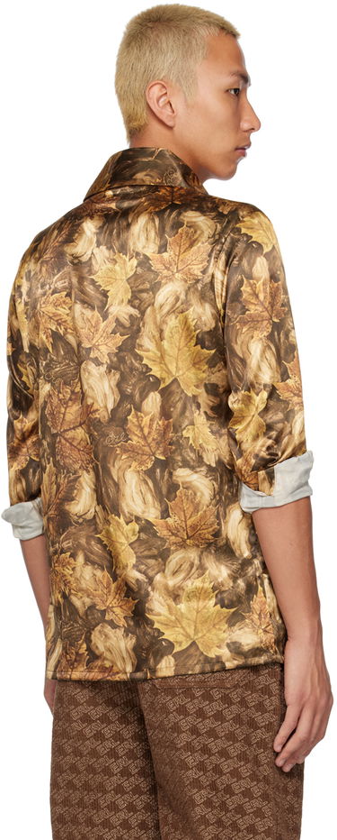 Košeľa ERL ERL Printed Satin Shirt Hnedá | ERL05B004, 2