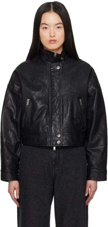 Bunda Max Mara Weekend Max Mara Angel Leather Bomber Jacket Čierna | 2515441011600, 0