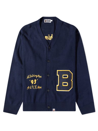 Sveter BAPE Knit Cardigan Navy Navy | 001KNJ301001M-NVY