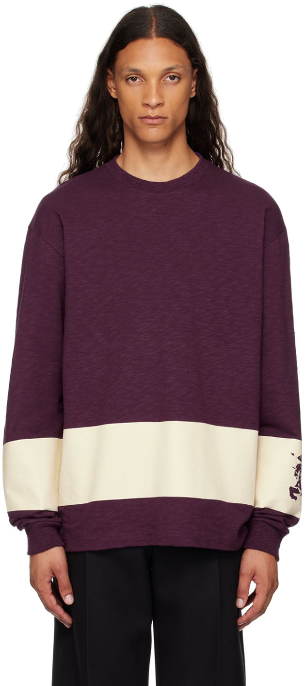 Tričko Burberry Stripe Long Sleeve T-Shirt Fialová | 8091890, 0