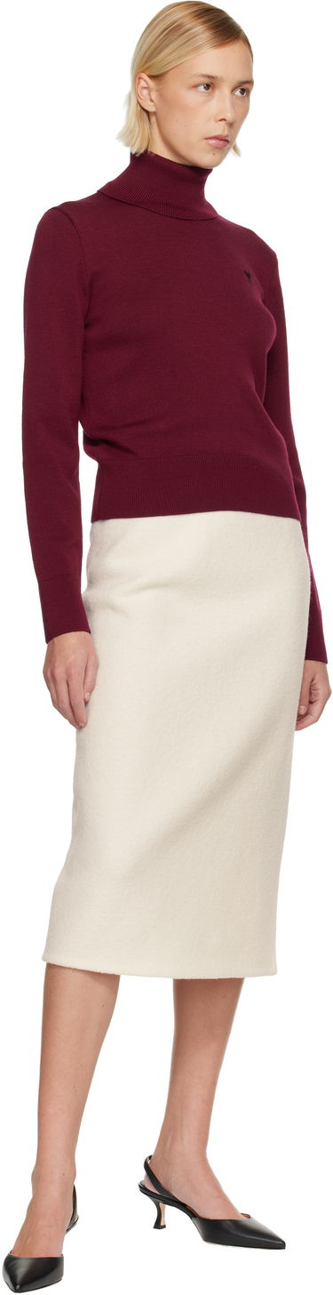 Sveter AMI Wool Ami de Coeur Turtleneck Vínová | H25FKS827.001, 3