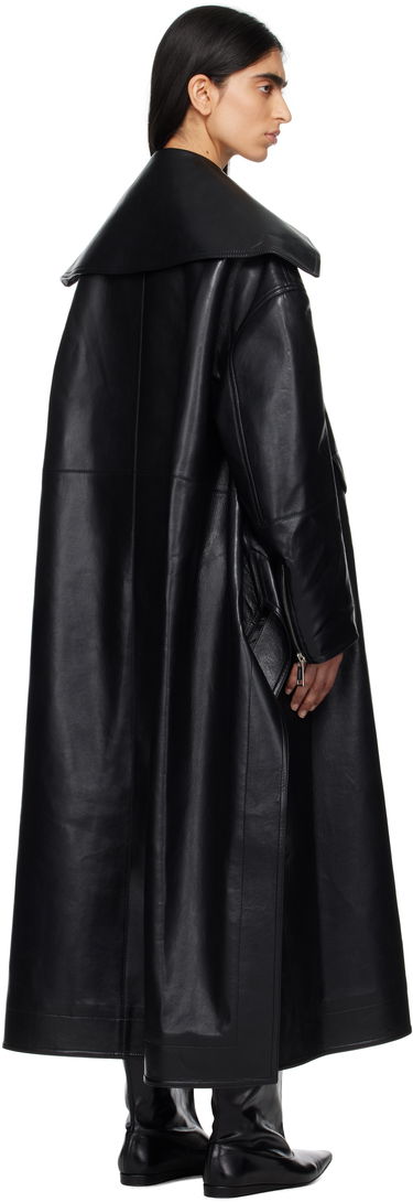 Trenčkot Nanushka Nanushka Teca Regenerated Leather Trench Coat Čierna | NW25RSOW14099, 2
