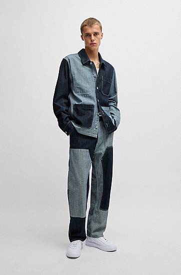 Košeľa BOSS HUGO Relaxed Fit Mixed Denim Overshirt Rôznofarebný | 50534188, 1