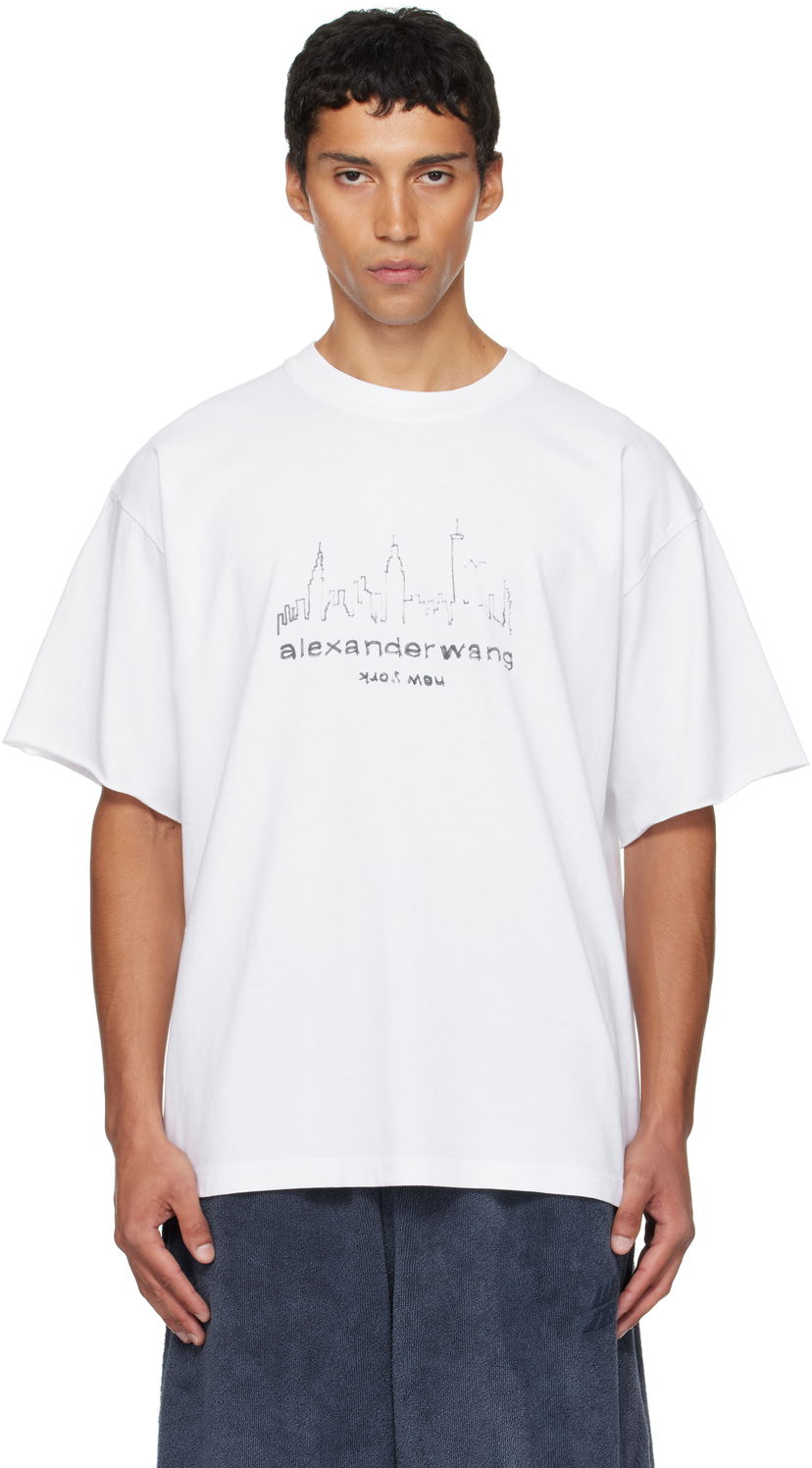 Tričko Alexander Wang Alexander Wang Graphic Short Sleeve T-Shirt Biela | UCC3251842