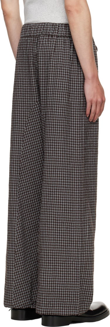 Nohavice sage NATION SAGE NATION Siesta Gingham Lounge Pants Hnedá | S140 SIESTA TROUSER WOOL COTTO, 2