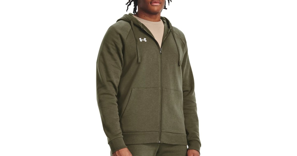 Mikina Under Armour Rival Fleece FZ Zelené | 1379767-390, 1
