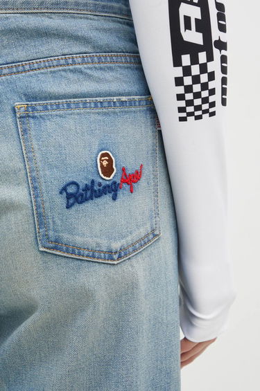 Džínsy BAPE Stone Washed High Waist Denim Jeans Modrá | 1K80250002, 3