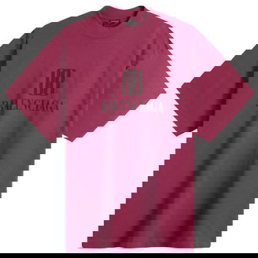 Tričko Balenciaga Men's Nano BB Logo Medium Fit T-Shirt, Size Large Fialová | 764235-TSVO2-4029, 1