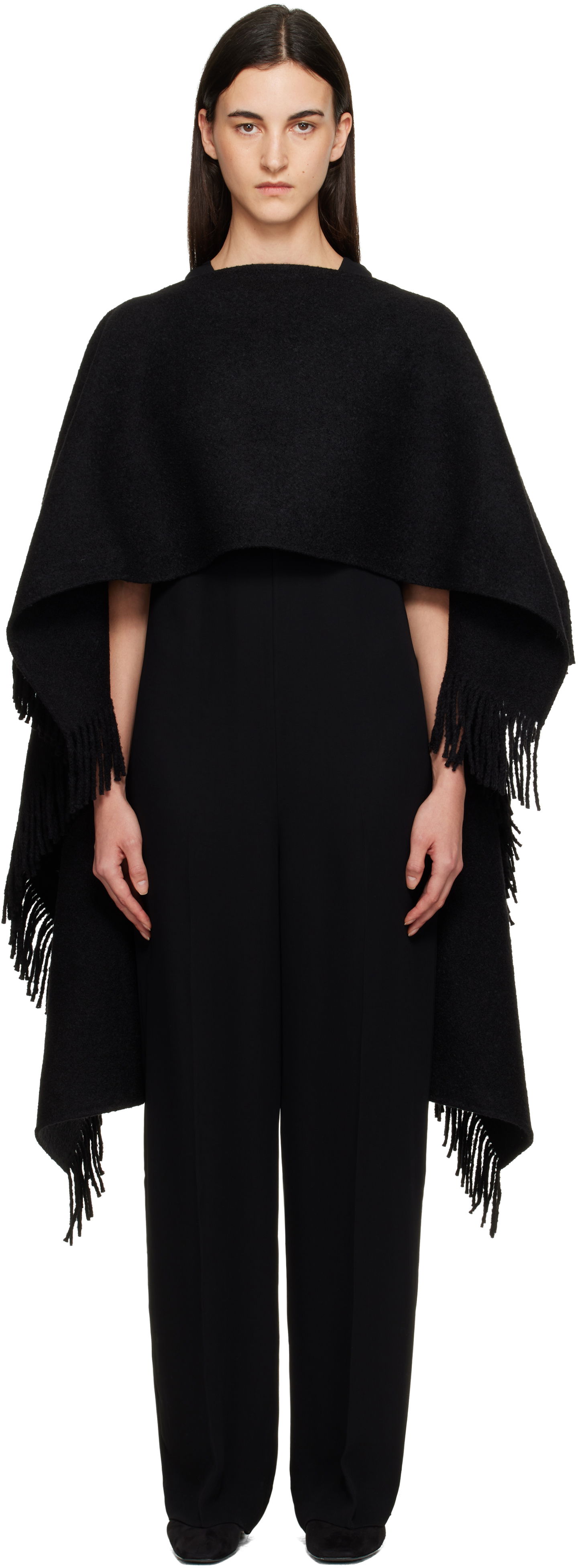 Šál TOTEME Fringed Poncho Shawl Čierna | 254-WSC0132-FB0471, 0