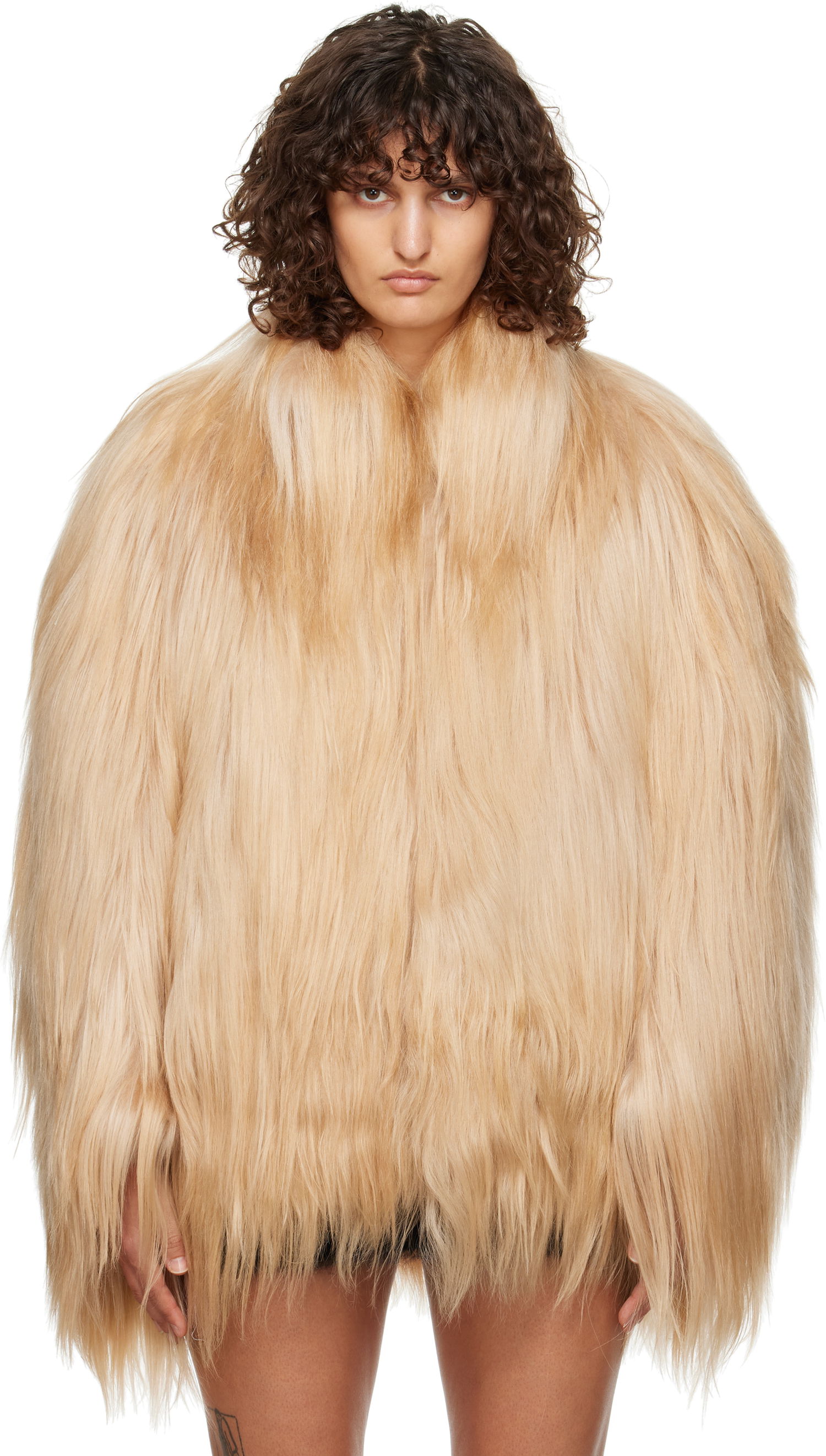 Bunda Marni Long Hair Short Faux-Fur Ružová | JKMX0328U0 ULG145, 0