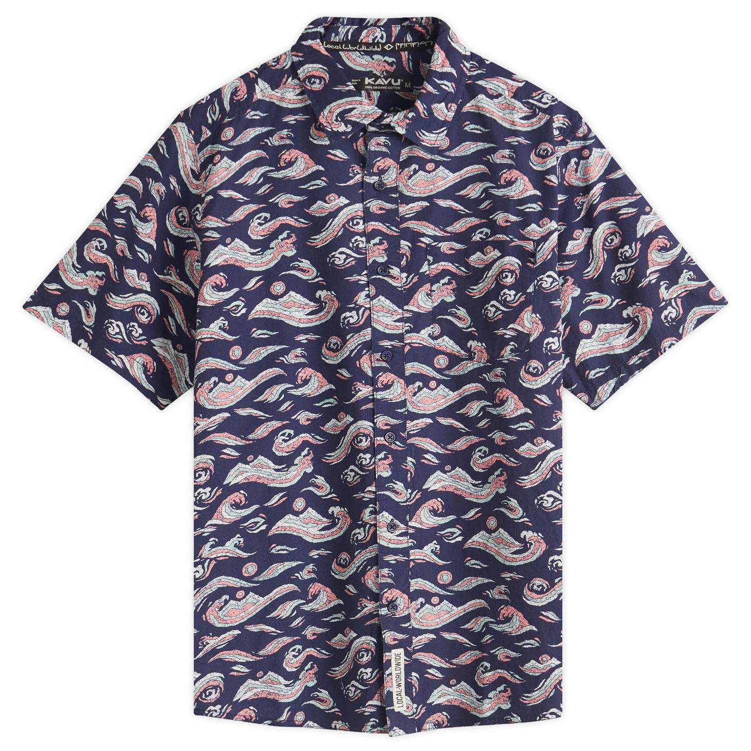 Košeľa KAVU Festaruski Stand Collar Short Sleeve Shirt Navy | 5036-2564, 0