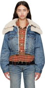 R13 Double Collar Sherpa Trucker Jacket