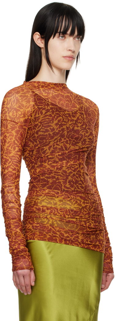 Tričko Dries Van Noten Dries Van Noten Printed Long Sleeve T-shirt Oranžová | 251-011161-1619, 1