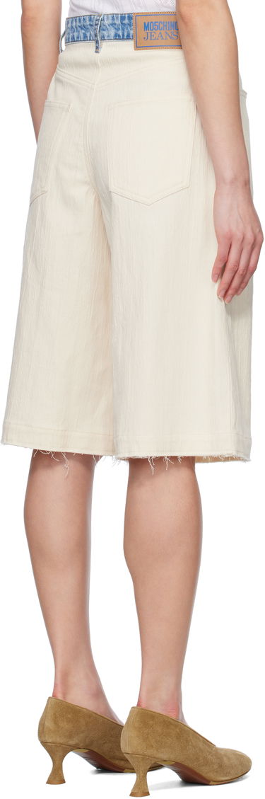 Šortky Moschino Moschino Jeans Textured Cotton Hemp Shorts Biela | 251K20345, 2