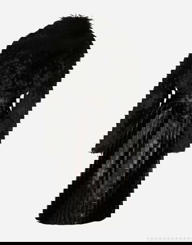 Kabáty Dolce & Gabbana Alpaca And Eel Skin Single-breasted Coat With Belt Čierna | F0G1XFGDCP5N0000, 1