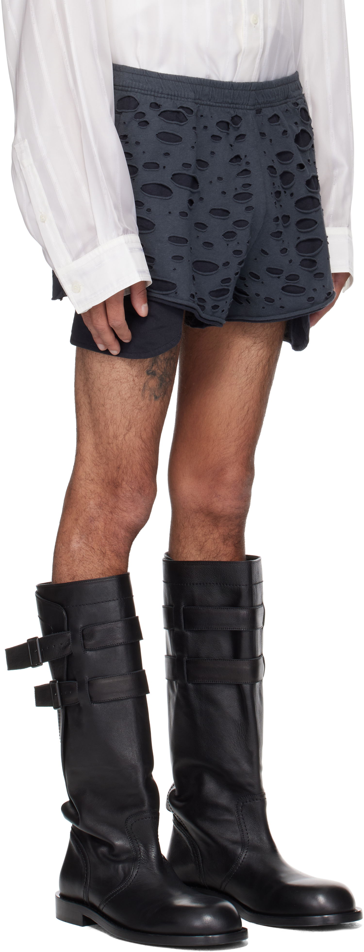 Šortky Acne Studios Acne Studios Distressed Shorts Šedá | BE0187-, 1