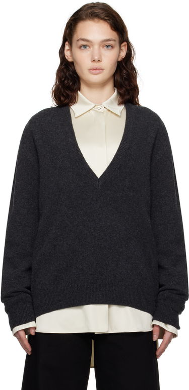 Sveter LEMAIRE LEMAIRE Deep V-Neck Sweater Šedá | TO1253 LK1026, 0