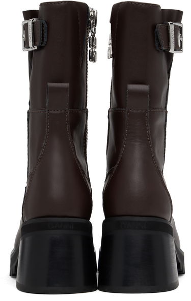 Oblečenie GANNI GANNI Feminine Buckle Platform Boots Hnedá | S2785, 1