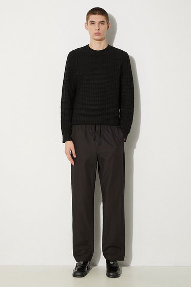 Nohavice a džínsy WOOD WOOD Stanley Crispy Check Trousers Čierna | 12235008.5274, 1