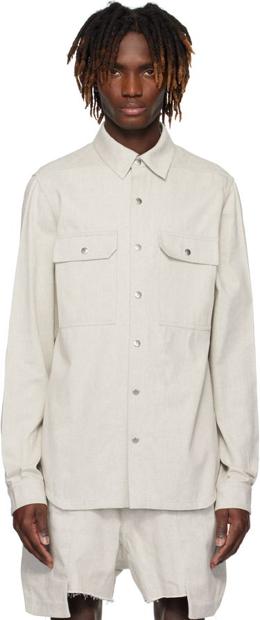 Košeľa Rick Owens Rick Owens Hollywood Denim Overshirt Béžová | RU01E5729 DRD, 0