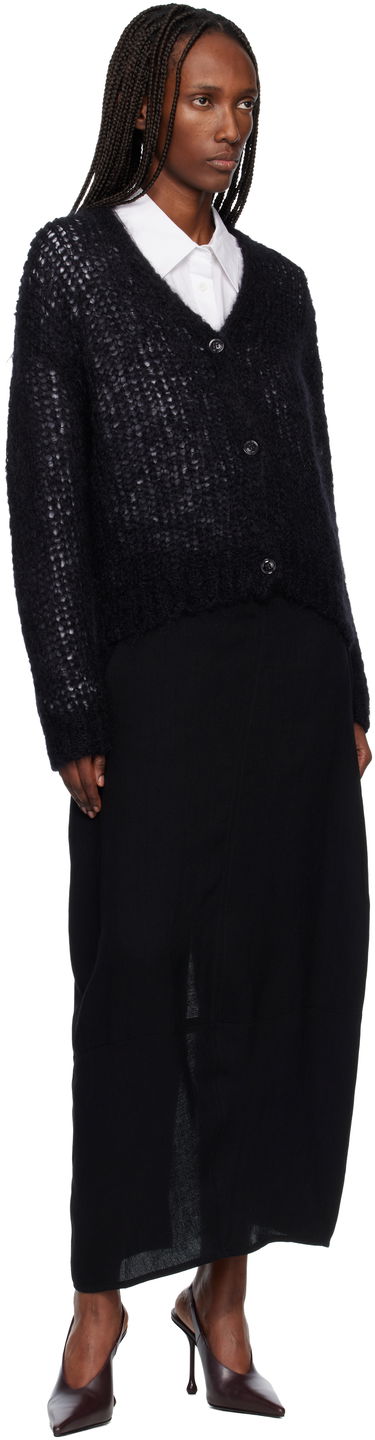 Sveter Max Mara Danza V-Neck Button-Up Open-Knit Cardigan Čierna | 2615341051600, 3