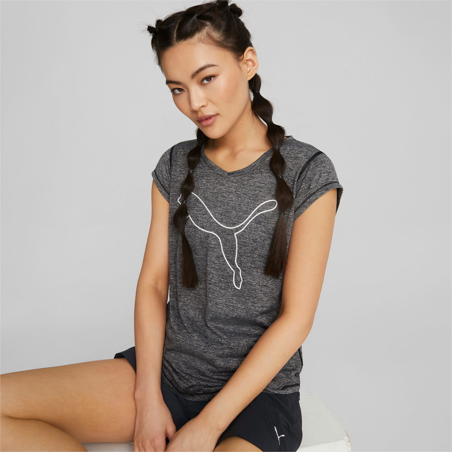 Tričko Puma Favourite Heather Cat Trainings T-Shirt Šedá | 522418_01, 1