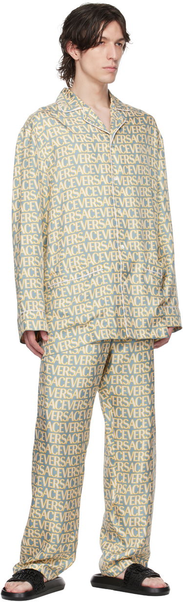 Pyžamo Versace Versace Allover Print Pyjama Shirt Modrá | 1005376_1A07866, 3