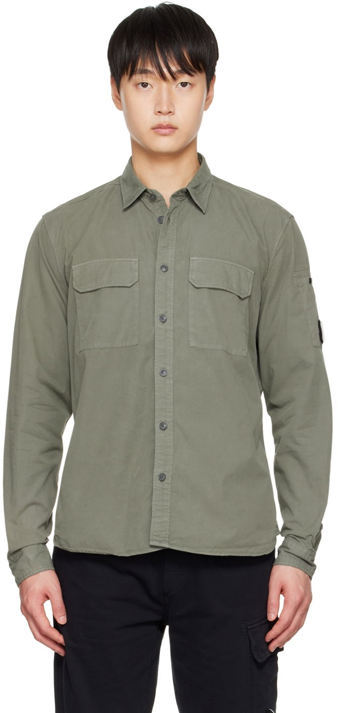 Košeľa C.P. Company Long Sleeve Shirt Zelené | 13CMSH157A-002824G, 0