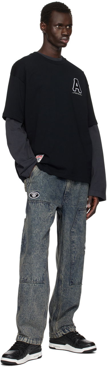 Tričko AAPE by A Bathing Ape AAPE by A Bathing Ape 'A' Logo Injection T-Shirt Čierna | AAPTEM1585XXMBKX, 4