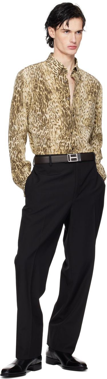 Košeľa Tom Ford 70's Animalier Print Fluid Fit Shirt Hnedá | HRO003-FMS045S25, 3