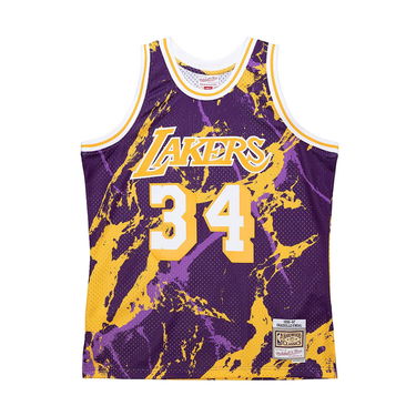 Dres Mitchell & Ness NBA Los Angeles Lakers Shaquille O'Neal Team Marble Swingman Jersey Fialová | TFSM1278-LAL96SONPTPR, 0
