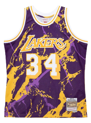 Dres Mitchell & Ness NBA Los Angeles Lakers Shaquille O'Neal Team Marble Swingman Jersey Fialová | TFSM1278-LAL96SONPTPR