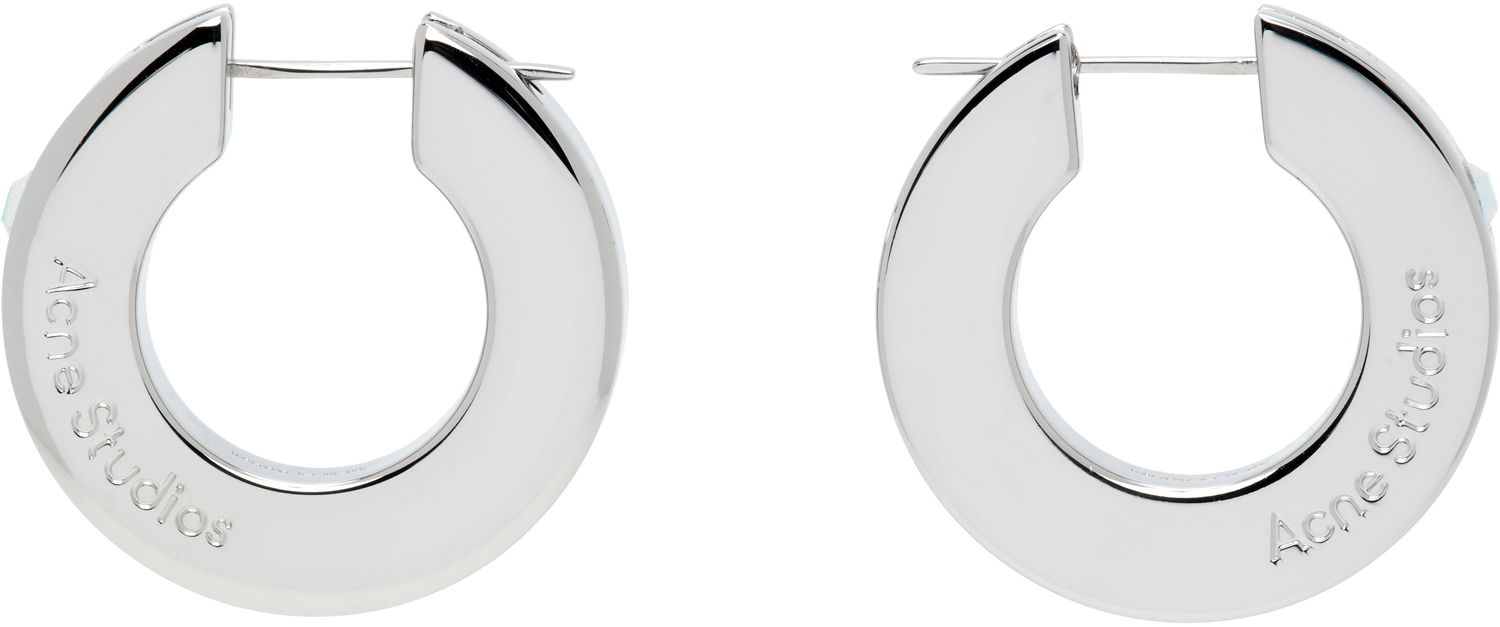 Náušnice Acne Studios Acne Studios Crystal Hoop Earrings Metalická | C50459-, 0