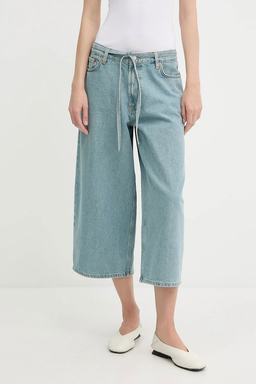 Džínsy Samsoe Samsoe Samsoe Samsoe SAHARPER High Waist Wide Leg Cropped Jeans Modrá | F25200011