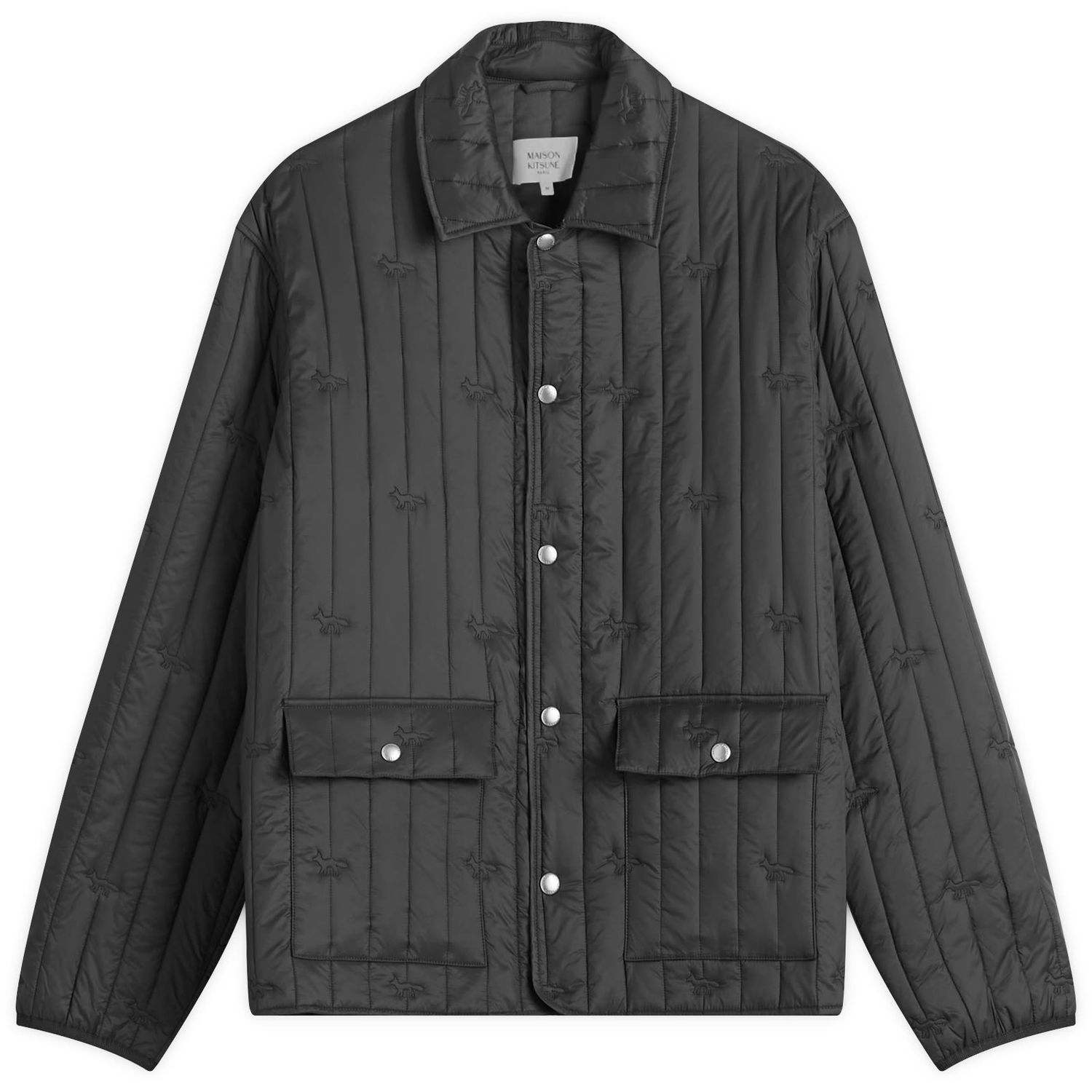 Prešívaná bunda MAISON KITSUNÉ Maison Kitsuné Quilted Jacket with Embroidered Logo Čierna | OM02114WW9047-0076, 1