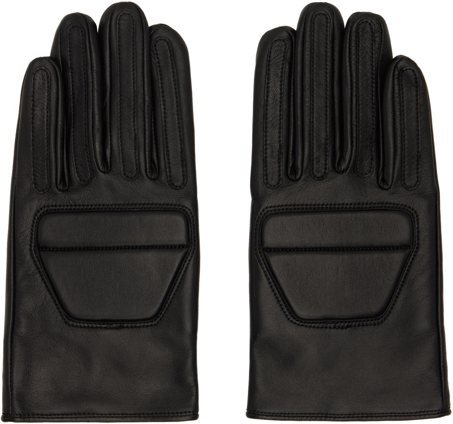 Rukavice Yohji Yamamoto Yohji Yamamoto Padded Short Leather Gloves Čierna | HL-W01-779, 0