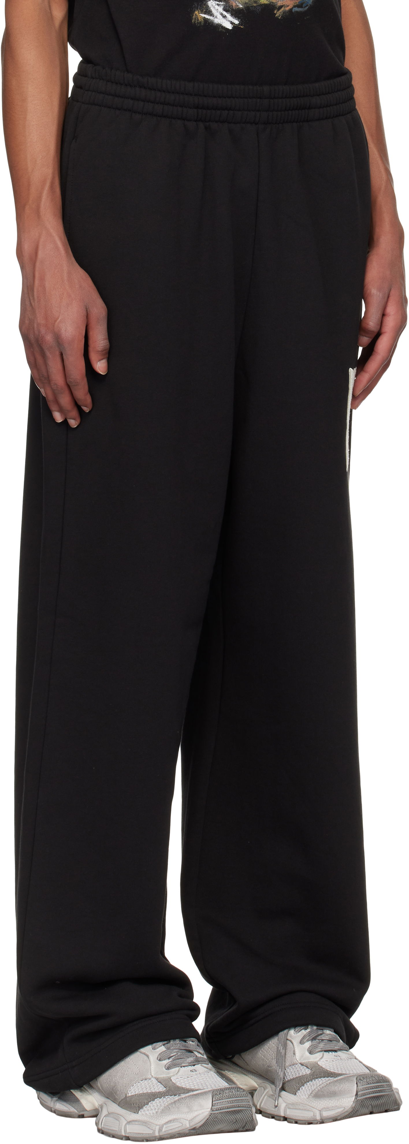 Tepláky We11done We11done Bouclé Letter Logo Sweatpants Čierna | WD-TA3-24-709-U-BK, 1